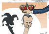 Cartoon: Spanish Monarcomedy (small) by rodrigo tagged spain,king,crown,prince,felipe,burbon,monarchy,republicans