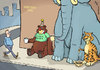 Cartoon: Wild unemployment (small) by rodrigo tagged animal circus tiger elephant bear unemployment work financial crisis