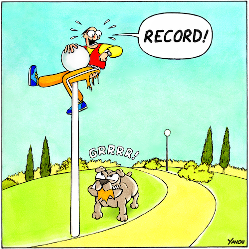 Cartoon: Bestzeit - ENG (medium) by Yavou tagged record,running,dog,yavou,cartoonbiting,park,jogging,sport,cartoon,record,running,dog,biting,park,jogging,sport