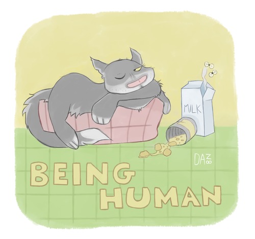 Cartoon: being human (medium) by dan8 tagged gatto,cat,illustration,animal,pet