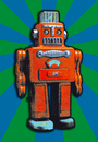 Cartoon: RED TIN ROBOT (small) by zellaby tagged tin,robot,zellaby,collage,toy