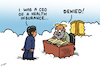 Cartoon: Denied (small) by cartoonistzach tagged healthcare,denial,ceo,millionaire,heath