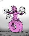 Cartoon: Double burden (small) by cartoonistzach tagged women,empowerment,exploitation,work,gender