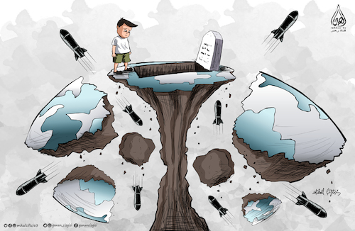 Cartoon: Being a child in the world (medium) by Mikail Ciftci tagged child,world,war,death,mikail
