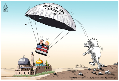 Cartoon: Deal of the century (medium) by Mikail Ciftci tagged deal,century,palestine,aqsa,mikail