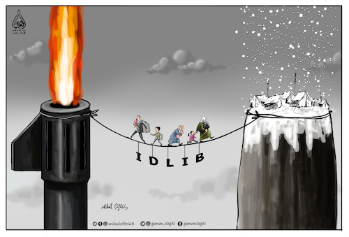 Cartoon: Idlib (medium) by Mikail Ciftci tagged idlib,syria,war,refugee,child