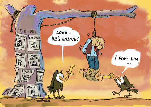 Cartoon: Poke! (medium) by Kringe tagged online,poking,facebook,zuckerbook