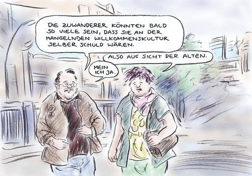 Cartoon: Beliebtes Zuwanderungsland (medium) by Bernd Zeller tagged migration,zuwanderung,willkommenskultur