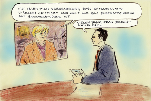 Cartoon: Merkel in Griechenland (medium) by Bernd Zeller tagged merkel,griechenland,eurokrise