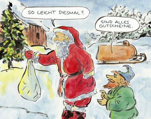 Cartoon: Weihnachtsgeschenke (medium) by Bernd Zeller tagged wihnachtsgeschenke,groupon