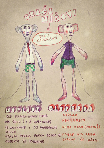 Cartoon: Tha Caramice Brothers (medium) by VLADIMIR tagged illustration,doodle,mice,cartoon,fyodor,dostoyevsky