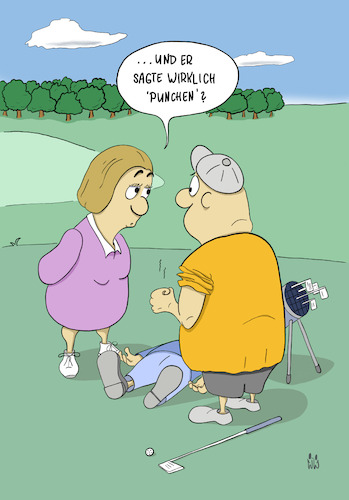 Cartoon: Punchen (medium) by WiesenWerner tagged golf,punch,schlag,chip,pitch