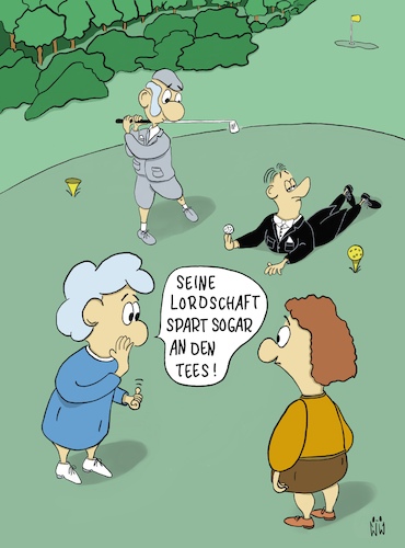 Cartoon: Seine Lordschaft (medium) by WiesenWerner tagged golf,abschlag,diener,butler,lord,gentleman