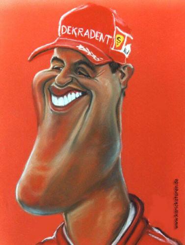 Cartoon: Formel 1 - Schuuumi - 1998 (medium) by Portraits-Karikaturen tagged formel,portraitkarikatur,michael,schumacher,fahrer,ferrari,pastellkreide,karton