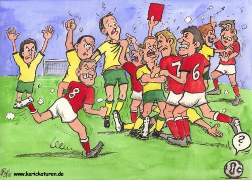 Cartoon: Fussball -  Rudelbildung - 2006 (medium) by Portraits-Karikaturen tagged fußball,fußballkarikatur,fußballspieler,fussballkarikatur,fussball,karikatur,rudelbildung