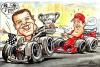 Cartoon: Formel 1 - GP Monaco - 2000 (small) by Portraits-Karikaturen tagged motorsport,formel,karikatur,david,coulthard,mclaren,mercedes,michael,schumacher,ferrari,gp,monaco