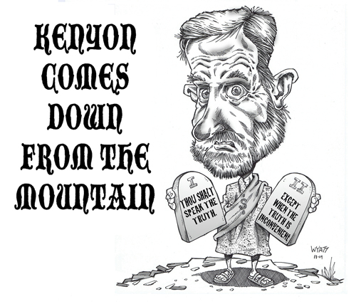 Cartoon: Kenyon comes down (medium) by wyattsworld tagged politics,canada,yukon