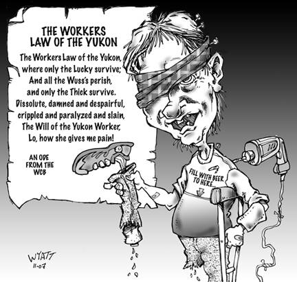Cartoon: Yukon Workers Lament (medium) by wyattsworld tagged workers,injury,canada,yukon,poem