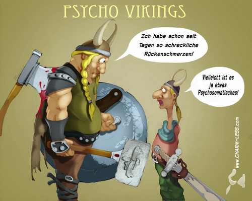 Cartoon: Psycho Vikings 1 (medium) by Charmless tagged psychosomatisch,wikinger