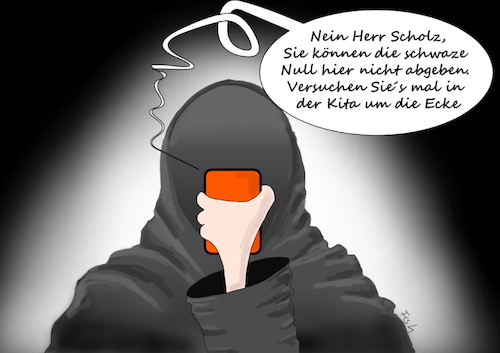 Cartoon: Schwarze Null (medium) by Fish tagged finanzen,null,schwarze,groko,olaf,scholz,finanzminister,spd,koalition