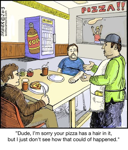 Cartoon: Pizza Pit (medium) by noodles tagged pizza,hair,food,restaurant