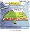 Cartoon: Bills Marketing Disaster (small) by noodles tagged american,football,bills,vegetarian,noodles,empty,stadium