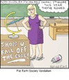 Cartoon: Flat Earth (small) by noodles tagged flat,earth,vandalism,teacher,school,globe