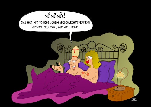 Cartoon: Nönö (medium) by Pinella tagged kirche,bischof,zölibat