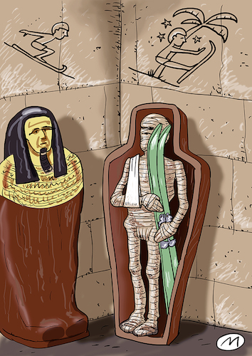 Cartoon: pharaoh (medium) by zule tagged pharaoh,mummy,egypt,ski
