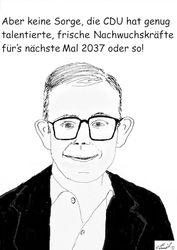 Cartoon: Jung frisch dynamisch (medium) by Stefan von Emmerich tagged cdu,zukunft,merz,laschet,merkel,söder,amther