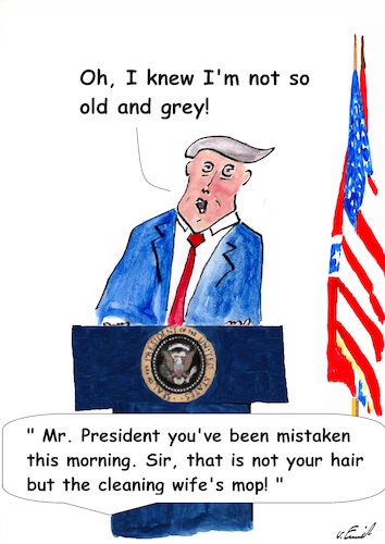 Cartoon: The Mop (medium) by Stefan von Emmerich tagged vote,him,away,donald,trump,dump,president,america,the,liar,tweets,tonight