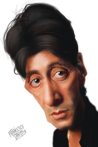Cartoon: Al Pacino (medium) by Francesco tagged alpacino,scarface,thegodfather