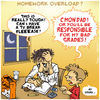 Cartoon: HOMEWORK OVERLOAD (small) by NEM0 tagged school,schools,homework,student,kid,kids,parent,parents,teach,teacher,schooling,grade,grades
