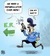 Cartoon: Taser M.D. Cop (small) by NEM0 tagged electric,gun,guns,cardiac,cardiology,cop,cops,defibrilators,er,emergency,room,hospital,police,policeman,policemen,safe,safety,secure,security,injury,injuries,taser