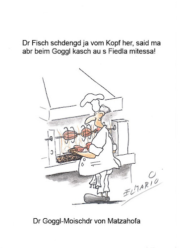 Cartoon: Schwäbischer Goggl-Moischdr (medium) by elmario55 tagged schwaben,schwäbisch,alltag