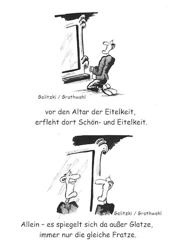 Cartoon: Altar der Eitelkeit (medium) by elmario55 tagged gesellschaft,politik,allgemeines