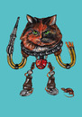 Cartoon: robocat (small) by Battlestar tagged illustration,painting,katze,cat,animals,tiere,fiction