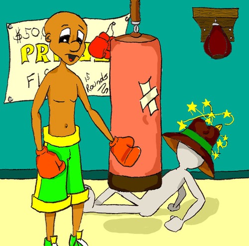 Cartoon: Champ in training (medium) by Shantrey17 tagged dynomite,johnson,good,advice