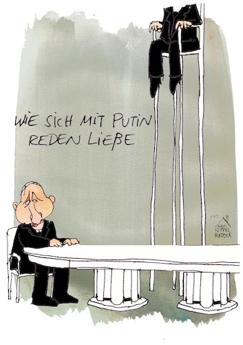 Cartoon: Putin (medium) by Koppelredder tagged putin,russland,ukraine,verhandlungen,diplomatie,krieg,tisch,stuhl,kreml,putin,russland,ukraine,verhandlungen,diplomatie,krieg,tisch,stuhl,kreml