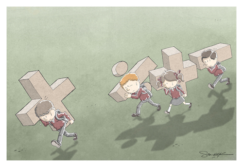 Cartoon: The Passion of Pupils (medium) by enginselcuk tagged math2022