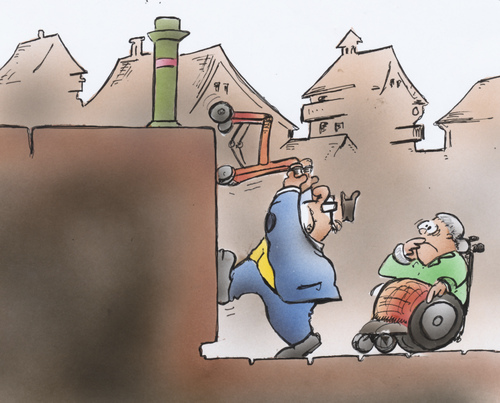 Cartoon: Barrierefrei (medium) by HSB-Cartoon tagged barrierefrei,stadtplanung,stadt,gemeinde,senioren,rollstuhl,alter,alt,großeltern,opa,oma,rentner,rentenempfänger,senioren,behinderung,körper,stadt,city,rollstuhl,gemeinde,stadtplanung,barrierefrei,hindernis