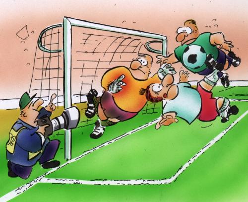 Cartoon: Das Sportfoto (medium) by HSB-Cartoon tagged fußball,torwart,stürmer,sportbild,sportfoto,reporter,fotograf