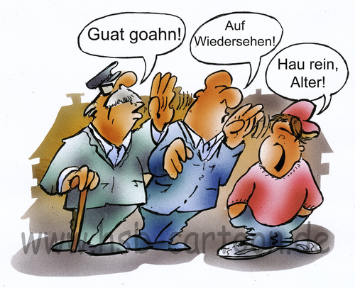 Cartoon: Dialekt (medium) by HSB-Cartoon tagged dialekt,sprache,generationen,stille,post,mundart,region,opa,eltern,kinder,kids,alter,karikatur,airbrush,dialekt,sprache,generationen,stille,post,mundart,region,opa,eltern,kinder,kids,alter,karikatur,airbrush