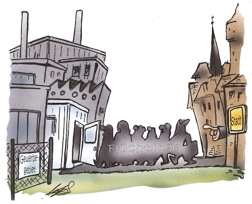 Cartoon: Flüchtlingsunterkunft (medium) by HSB-Cartoon tagged flüchtling,asyl,flüchtlingsunterkunft,vertreibung,vertriebene,asylsuchende,asylant,assylantenheim,ausgrenzung,flüchtlingsaufnahme,aufnahmebereitschaft,aufenthaltserlaubnis,duldung,karikatur,karikaturist,ausweisung,karikaturzeichner,gewerbegebiet,ausweichlager,flüchtlingsauffanglager,immigration,immigrant,flüchtling,asyl,flüchtlingsunterkunft,vertreibung,vertriebene,asylsuchende,asylant,assylantenheim,ausgrenzung,flüchtlingsaufnahme,aufnahmebereitschaft,aufenthaltserlaubnis,duldung,karikatur,karikaturist,ausweisung,karikaturzeichner,gewerbegebiet,ausweichlager,flüchtlingsauffanglager,immigration,immigrant