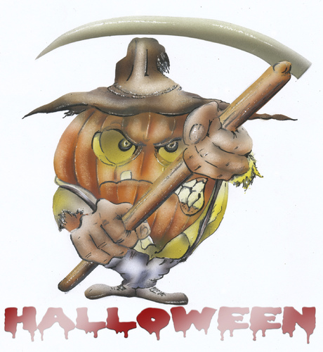 Cartoon: halloween (medium) by HSB-Cartoon tagged halloween,pumpkin,horror,scythe,grausen,sense,kürbis,cartoon,cartoonmotiv,halloweenmotiv,hsbcartoon,halloween,pumpkin,horror,scythe,grausen,sense,kürbis,cartoon,cartoonmotiv,halloweenmotiv,hsbcartoon