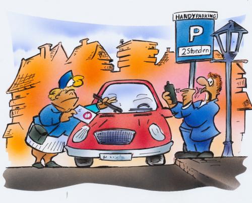 Cartoon: Handyparking (medium) by HSB-Cartoon tagged handy,parkplatz,verkehr,polizei,politesse,autofahrer,auto,parkgebühr