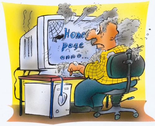 Cartoon: Homepage (medium) by HSB-Cartoon tagged internet,homepage,user,update,computer,pc,server,illustration,internet,homepage,user,update,computer,pc,server,rechner,desktop,technik,technologie,fortschritt,entwicklung,frust,frustration,staubig,staub,information,informationsgesellschaft,identität