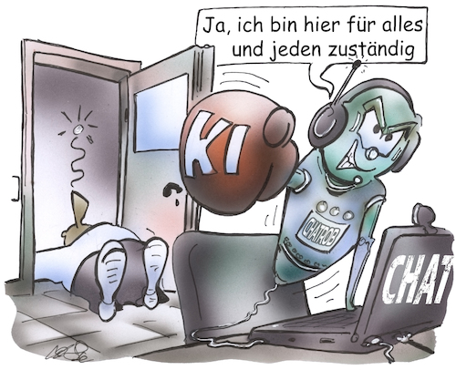 Cartoon: KI (medium) by HSB-Cartoon tagged ki,internet,chat,chatten,künstliche,intelligenz,reaktive,informatik,automatisierung,automatisieren,digital,viral,virtuell,menschlich,human,ko,realität,reale,welt,computerzeitalter,streamen,roboter,robotertechnik,ki,internet,chat,chatten,künstliche,intelligenz,reaktive,informatik,automatisierung,automatisieren,digital,viral,virtuell,menschlich,human,ko,realität,reale,welt,computerzeitalter,streamen,roboter,robotertechnik