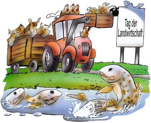 Cartoon: Landwirtschaftstag (medium) by HSB-Cartoon tagged chicken,farm,farmer,field,fish,hen,horse,sheep,airbrush,bauer,bauernhof,ente,enten,fisch,fische,frischluft,hofleben,hsb,hsbcartoon,huhn,hähnchen,hühner,karikatur,landluft,landwirt,landwirtschaft,lokalkarikatur,mobil,pferd,pferde,präsentation,schaf,schafe,stall,tag,der,offenen,tür,traktor,trecker,chicken,farm,farmer,field,fish,hen,horse,sheep,airbrush,bauer,bauernhof,ente,enten,fisch,fische,frischluft,hofleben,hsb,hsbcartoon,huhn,hähnchen,hühner,karikatur,landluft,landwirt,landwirtschaft,lokalkarikatur,mobil,pferd,pferde,präsentation,schaf,schafe,stall,tag,der,offenen,tür,traktor,trecker