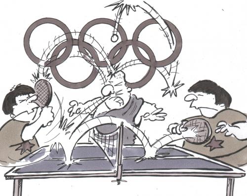 Cartoon: Olympiaboykott (medium) by HSB-Cartoon tagged olympia,boykott,china,tibet,tischtennis,,olympia,olympiade,olymp,olympische spiele,boykott,china,tibet,tischtennis,sport,ping pong,menschenrecht,dalai lama,buddhismus,mönch,demonstration,fackellauf,kommunismus